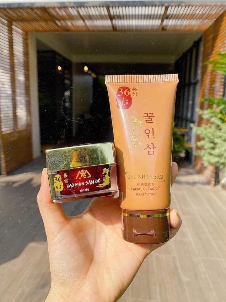 Combo cao mụn sâm đỏ + sửa rửa mặt dưỡng da