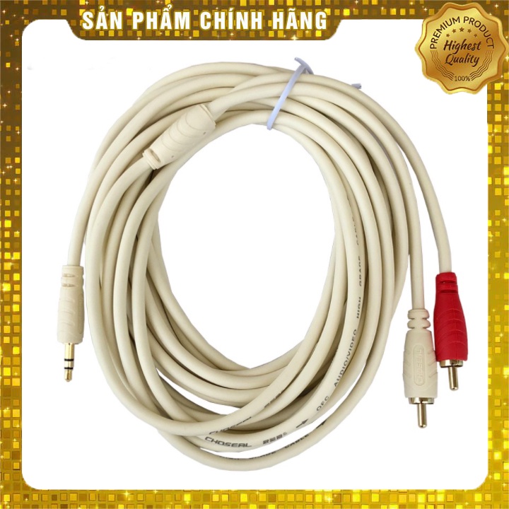 Dây cáp kết nối 1 đầu 3.5 ra 2 đầu hoa sen choseal dài 5m