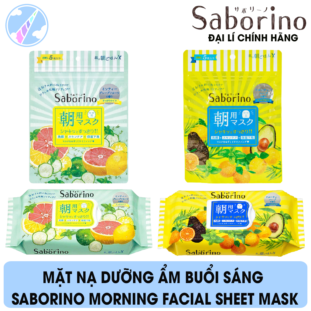 [HCM]Mặt Nạ Dưỡng Ẩm Buổi Sáng Saborino Morning Facial Sheet Mask