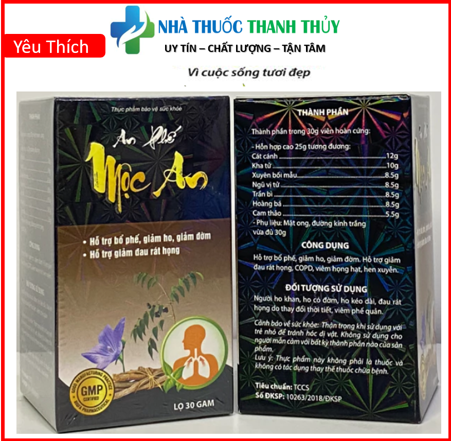 An Phế Mộc An - Hộp 30g, Giúp Giảm Viêm Họng, Viêm Amidan, Viêm Họng Hạt, Ho Hen lâu ngày