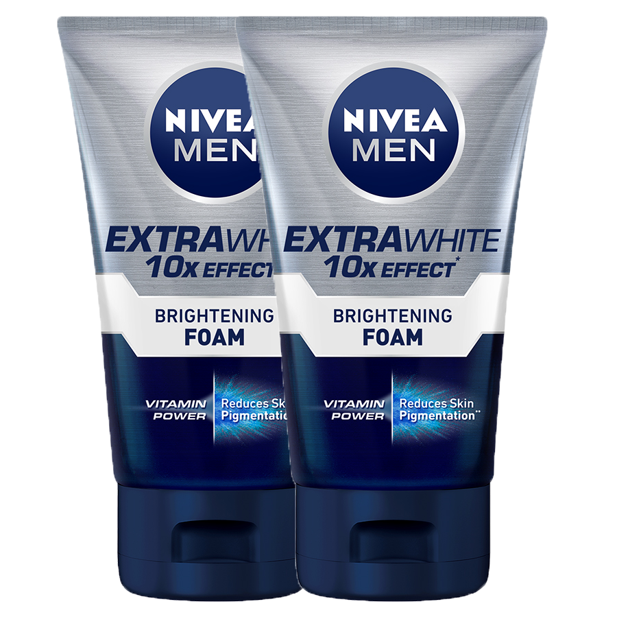 Bộ 2 sữa rửa nivea men extra white sáng da