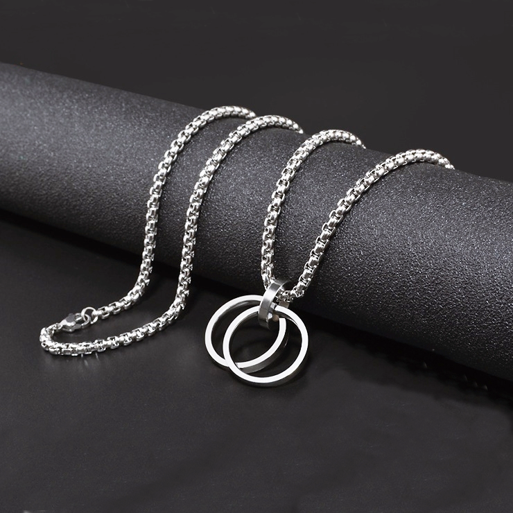 Dây chuyền nhẫn nam nữ thép titan không đen gỉ phong cách unisex