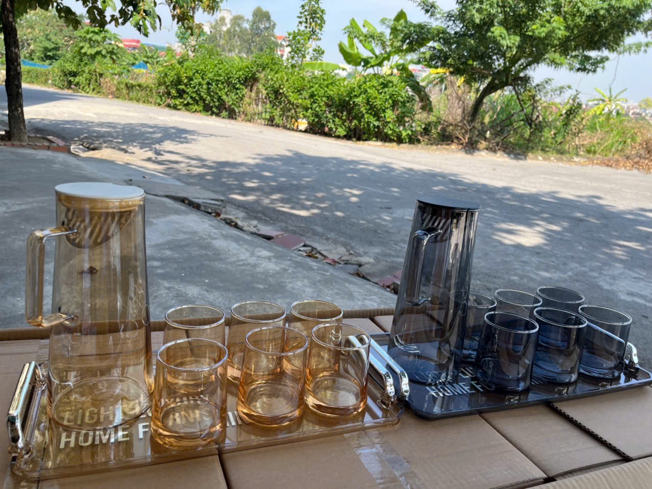 Bộ bình nước 6 cốc kèm khay-Nhậthieu.store