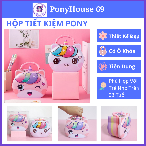 Hộp đựng tiền tiết kiệm mini cho bé, Pony, Elsa