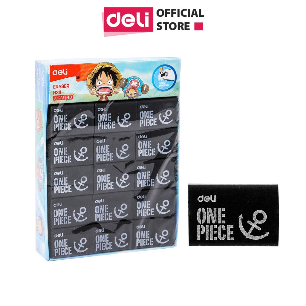 Combo 2 cuc -gôm tẩy đen deli 4b one piece - h311- tẩy siêu sạch