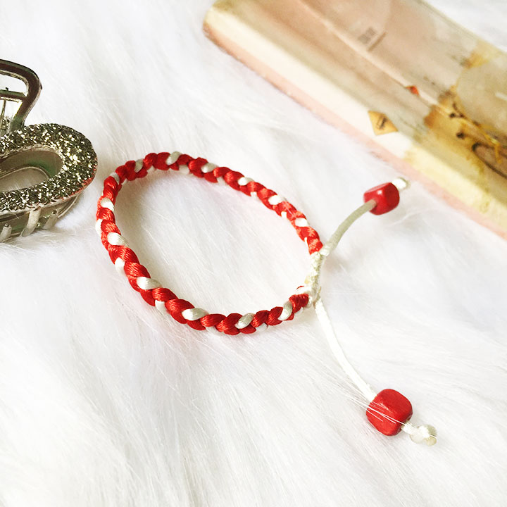 Vòng tay dây đỏ may mắn V9 Vòng tay phong thủy handmade