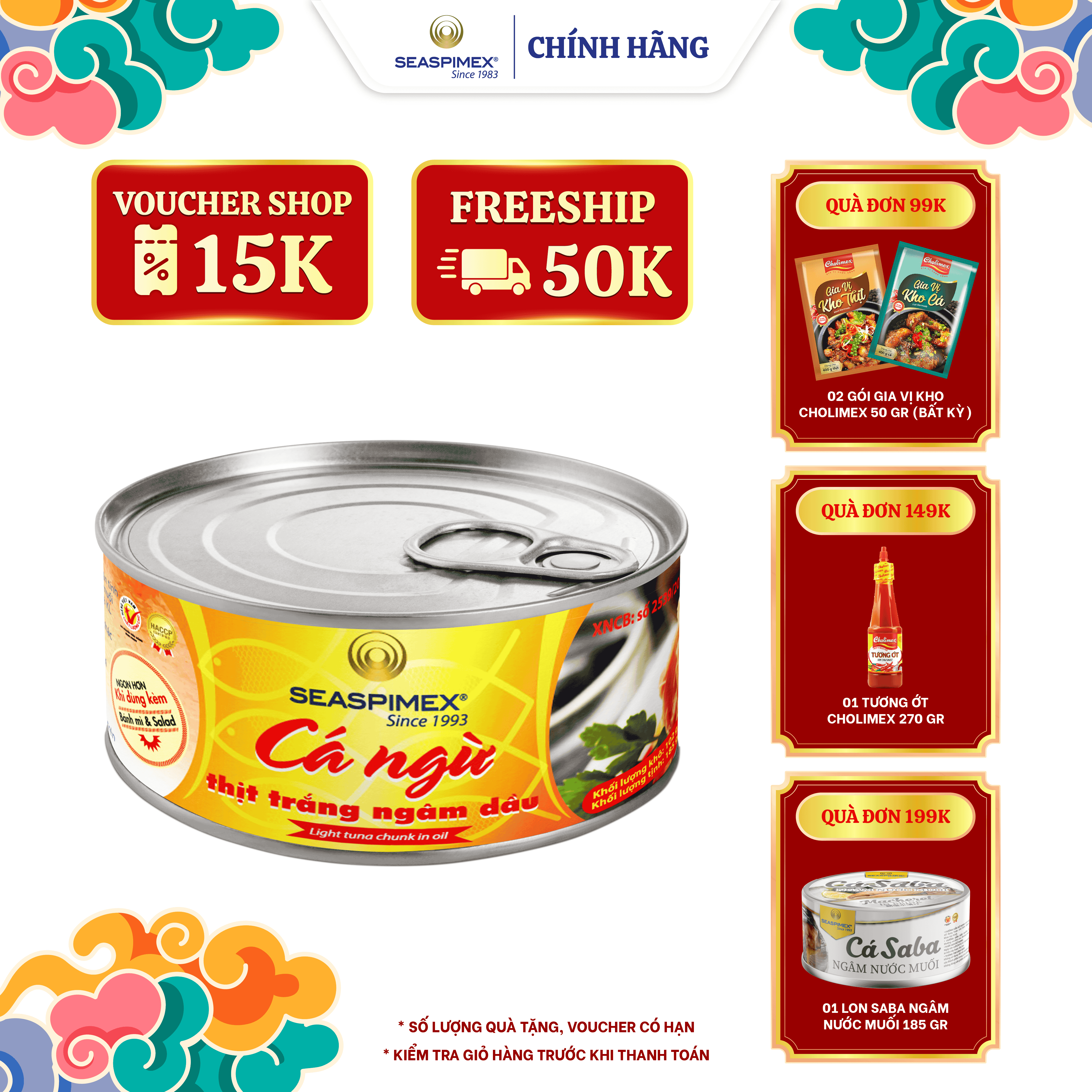 Cá Ngừ Thịt Trắng Ngâm Dầu SEASPIMEX 185gr