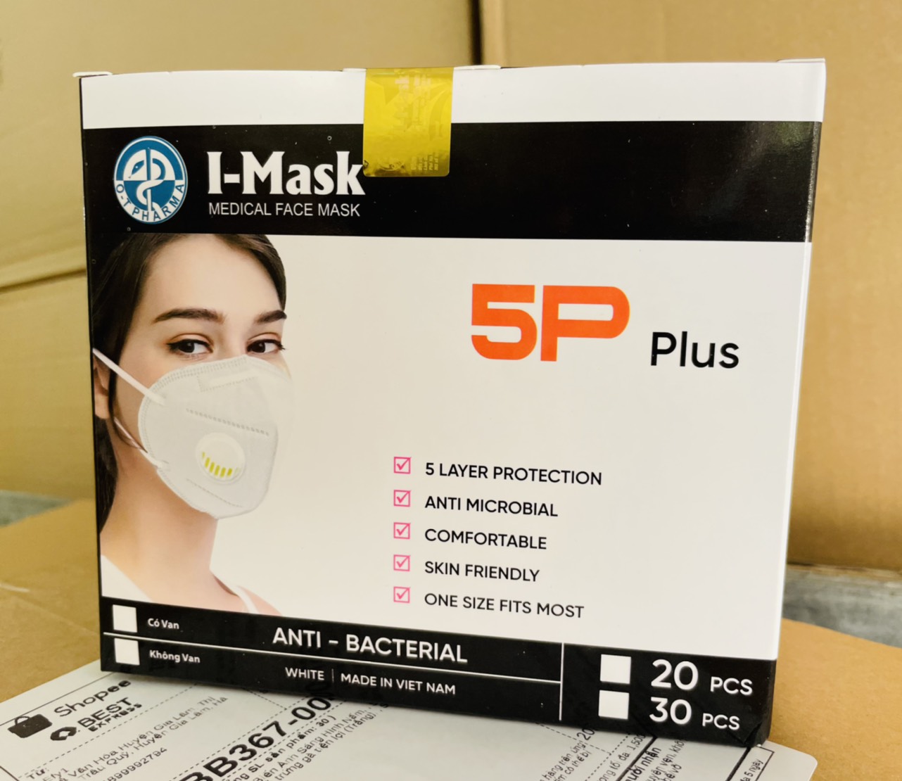 Khẩu Trang N95 kháng khuẩn Có Van Thở chống bụi mịn PM2.5 kẹp mũi kim