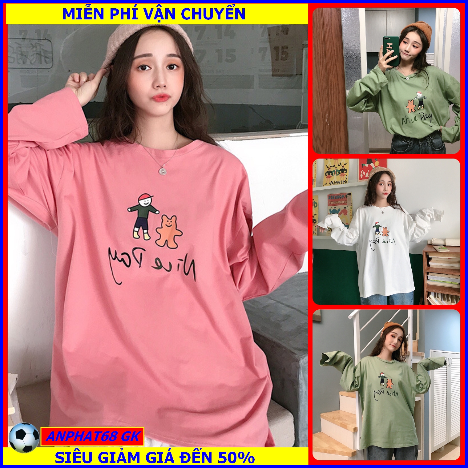 [HCM]Áo thun nam nữ Unisex form rộng thời trang Hàn Quốc Áo thun cổ tròn phối họa tiết mẫu mới thiết kế trẻ trung năng động dễ dàng phối đồ