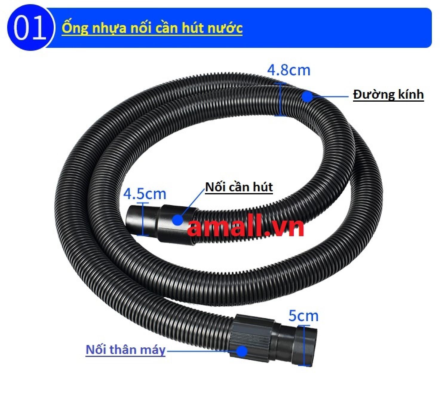 Ống mềm máy hút bụi 15l,30l,70l,80l,90l có 2 khớp nối 2 đầu
