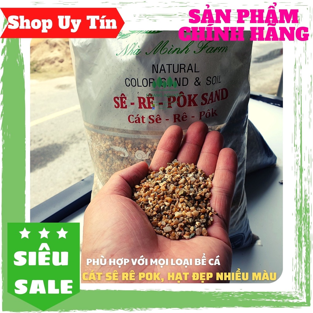 Cát sê rê pok, sạn suối sê rê pok, trải nền bể cá, hạt nhiều màu, đẹp tự nhiên