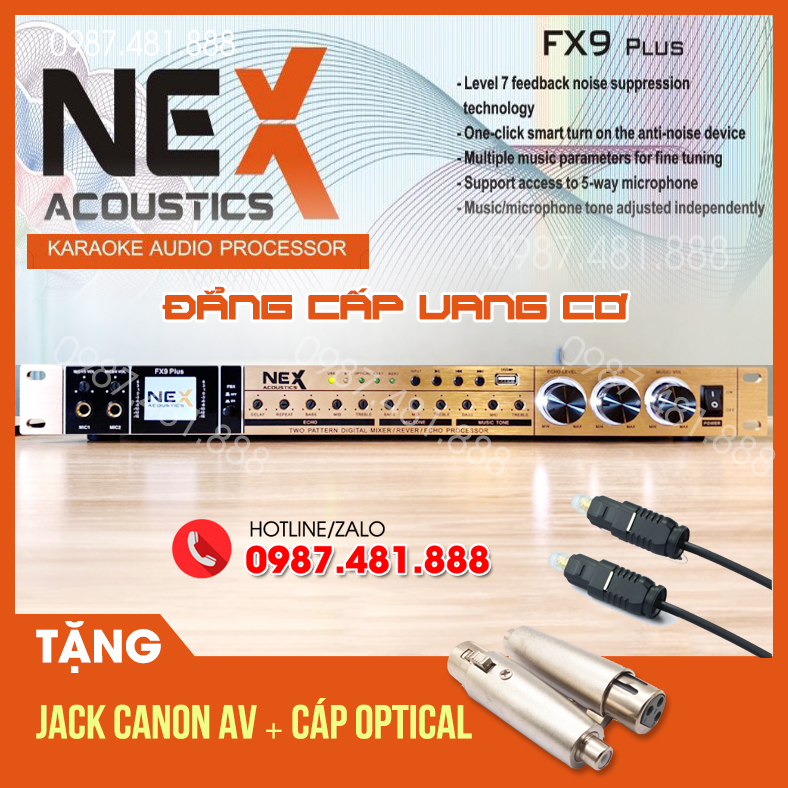 Vang cơ Nex FX9 Plus  - Vang nhại hay, chống hú tốt có bluetooth, cổng quang, usb, ngõ ra Sub
