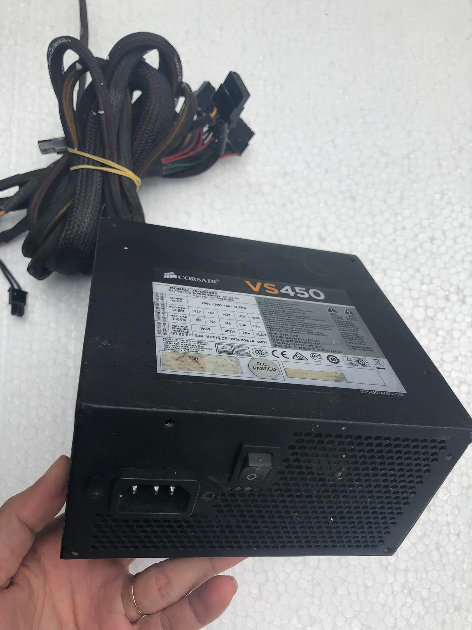 Bộ nguồn máy tính pc corsair vs450 công suất thật