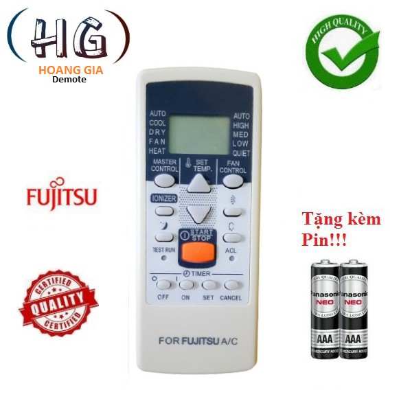 Điều khiển điều hòa fujitsu các dòng fujitsu asaa asag 9000btu 12000btu 18000btu - hàng tốt 100% tặng kèm pin!!!