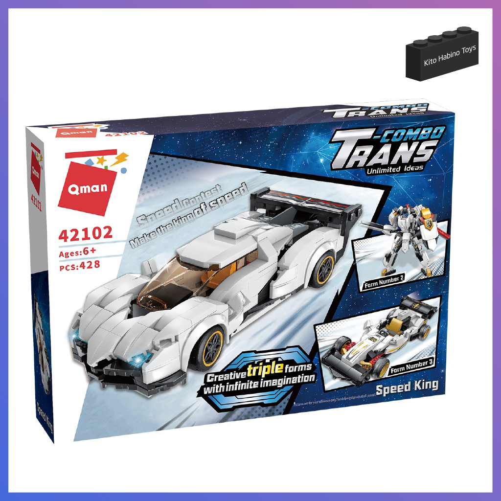 Bộ lắp ghép đồ chơi lego qman 42102 - mô hình xe ô tô đua tốc độ biến hình 428 mảnh ghép cho trẻ từ 6 tuổi