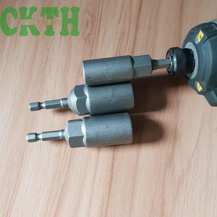 Chụp bulong 13, 17, 19mm sâu lòng chuôi lục giác cho khoan