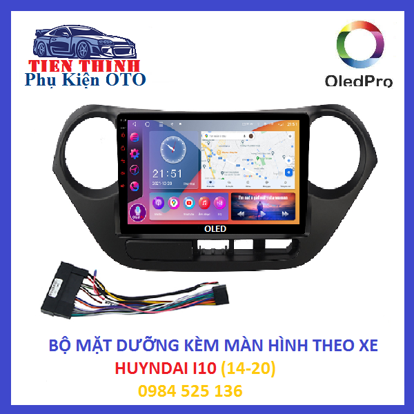Mân hình ôtô o.le.d.p.ro a.5 có quạt tản nhiệt, chip 8, ram2-rom32g, đầu dvd gắn taplo có mặt dưỡng jack zin theo xe huyndai i10 đời 2011-2019. màn hình android oto đa chức năng, xem camera oto, định vị gps. dvd oto