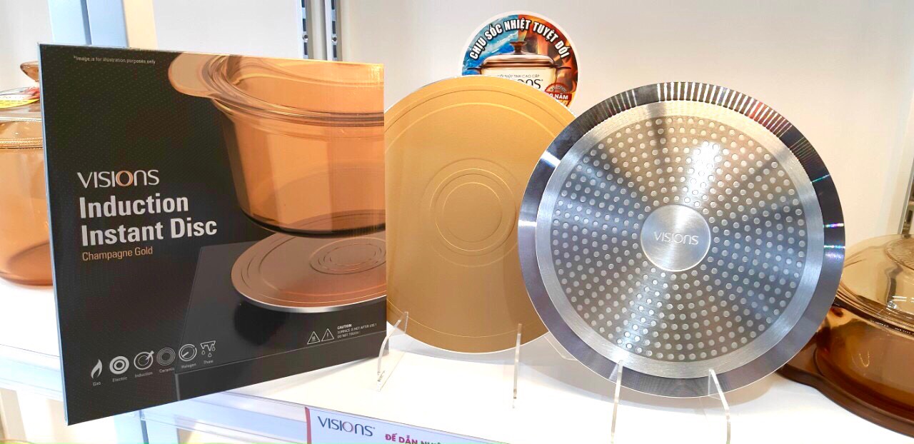 Đế bắt từ dẫn nhiệt visions dùng cho nồi thuỷ tinh xài trên bếp từ