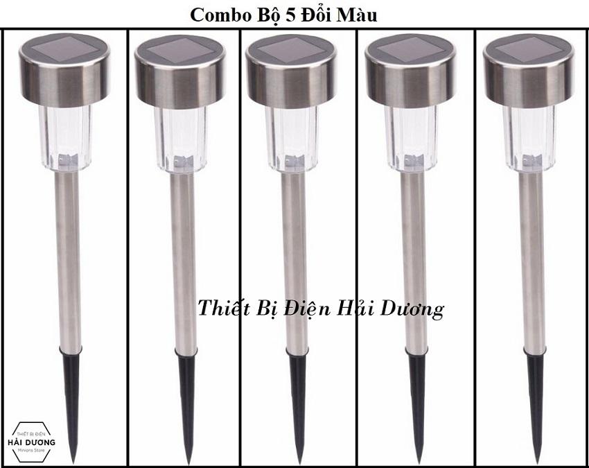 Combo Bộ 5 Đèn Cắm Đất Năng Lượng Mặt Trời Trang Trí Sân Vườn TN334 ( Thân Bọc Thép Không Gỉ ) - pin 600mAh