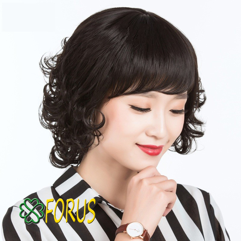 Tóc giả trung niên nữ xoăn ngắn 9209 ❤️FREESHIP❤️ tóc giả nữ, tóc trung niên, tặng lưới chụp, tóc giả nữ, tóc bộ nữ