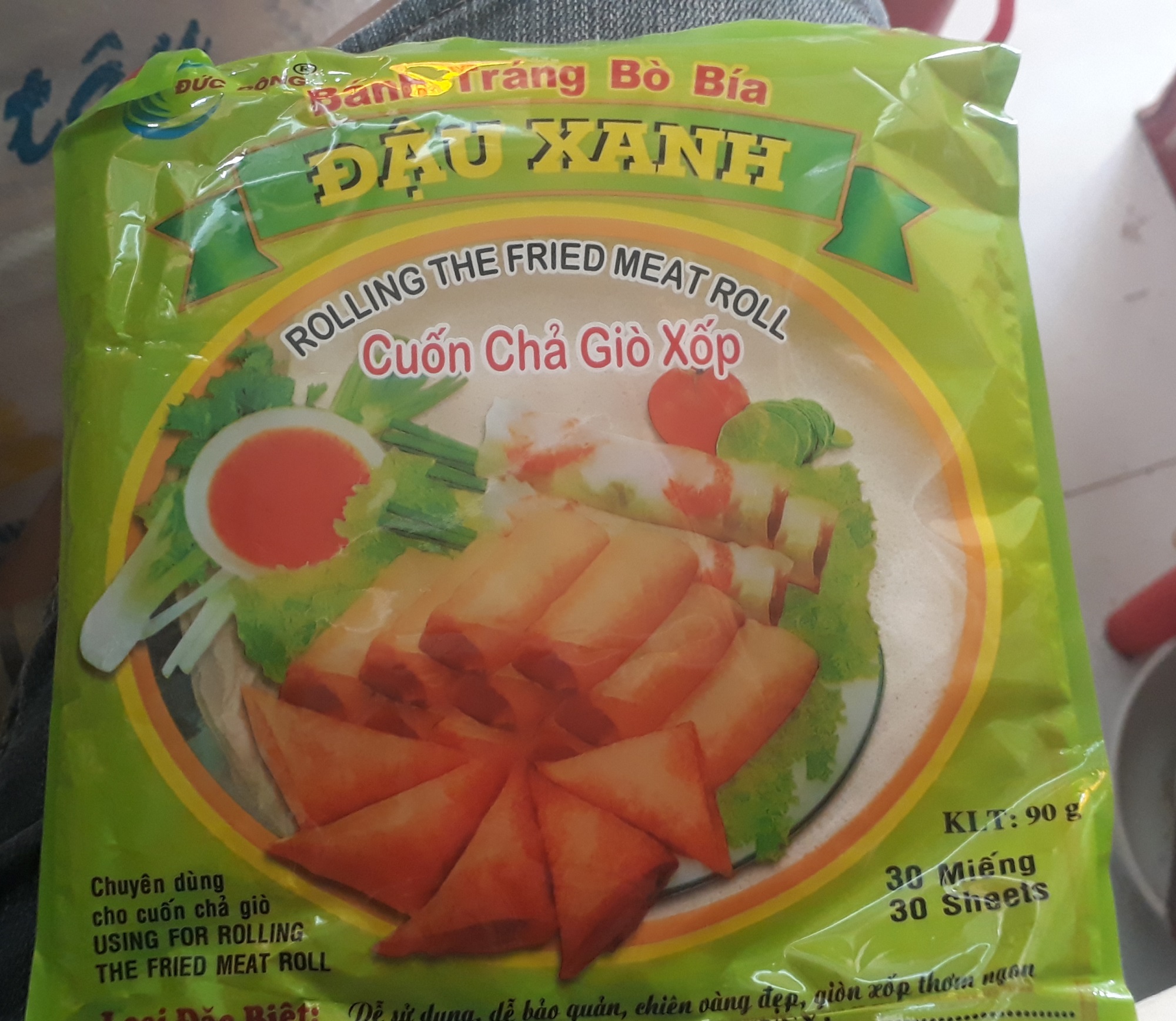 Bánh tráng cuốn bò bía - chả giò đậu xanh 30 miếng