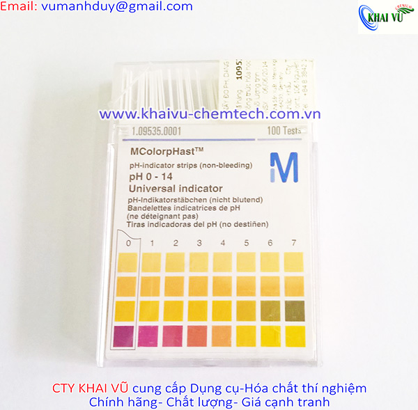 Que đo ph 0-14 merck code 1.09535.0001 hộp 100 que