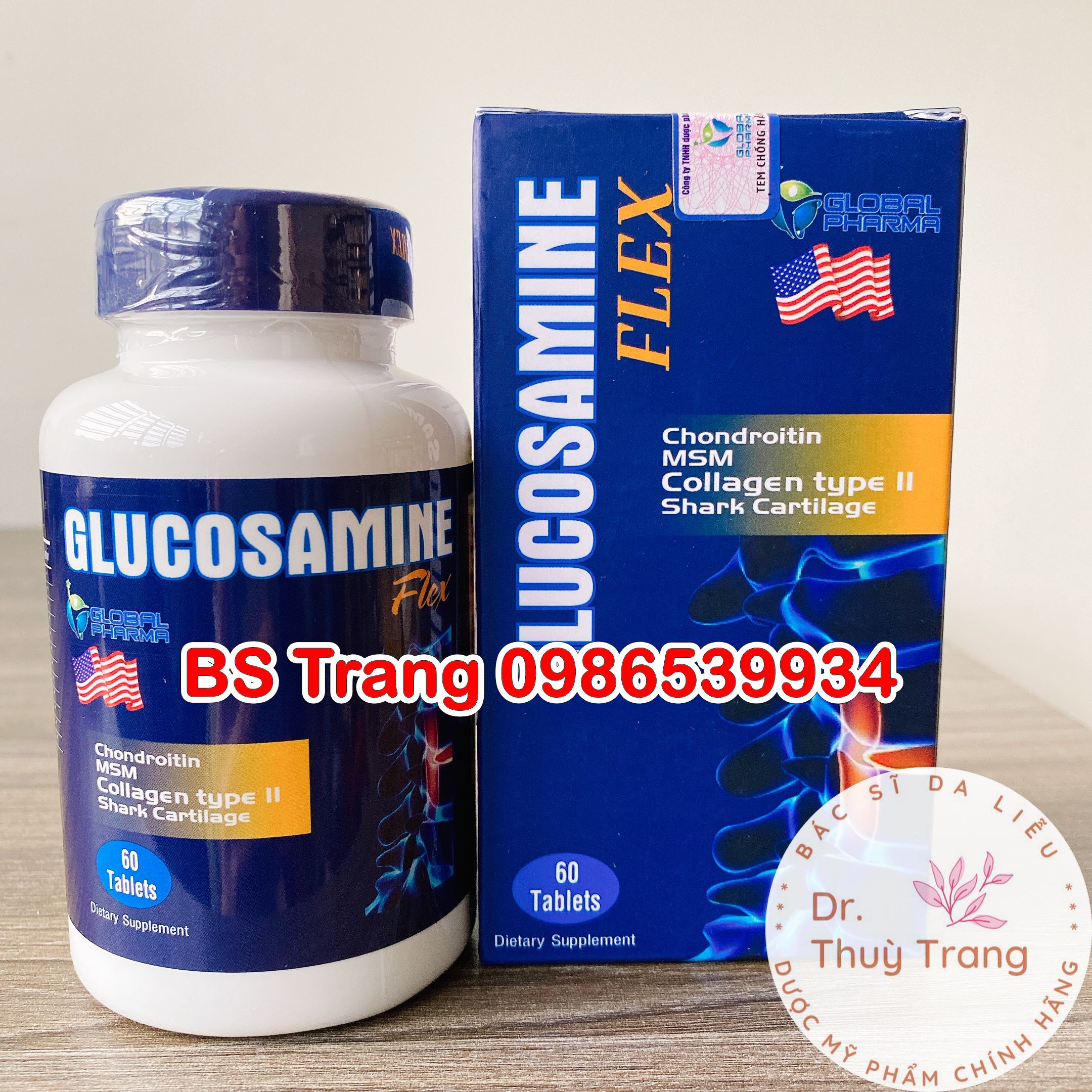 Viên uống xương khớp glucosamine flex giảm đau khớp, viêm khớp, thoái hoá khớp,..