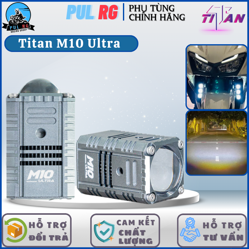 Đèn trợ sáng bi cầu mini Titan M10 ULTRA cost trắng pha vàng 25W, chống nước, thiết kế nhỏ gọn