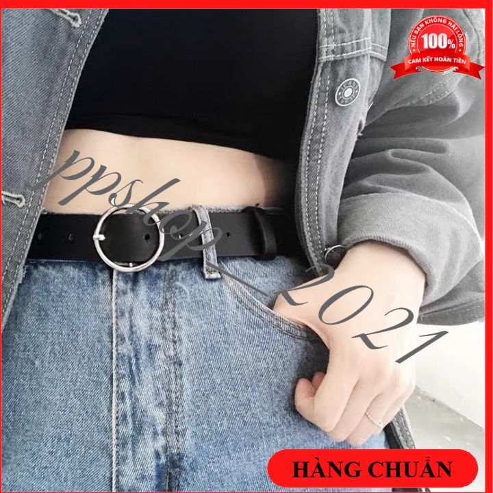 Thắt lưng nữ dây nịt nữ khóa kim tròn thời trang năng động, dây lưng da pu bền đẹp