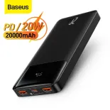 Sạc Dự Phòng Baseus 20000mAh Bộ sạc di động USB C PD 20W Sạc nhanh với màn hình LED hiển thị dung lượng cho iPhone 13/12 Pro Max 11 Ipad Điện thoại di động Samsung Xiaomi