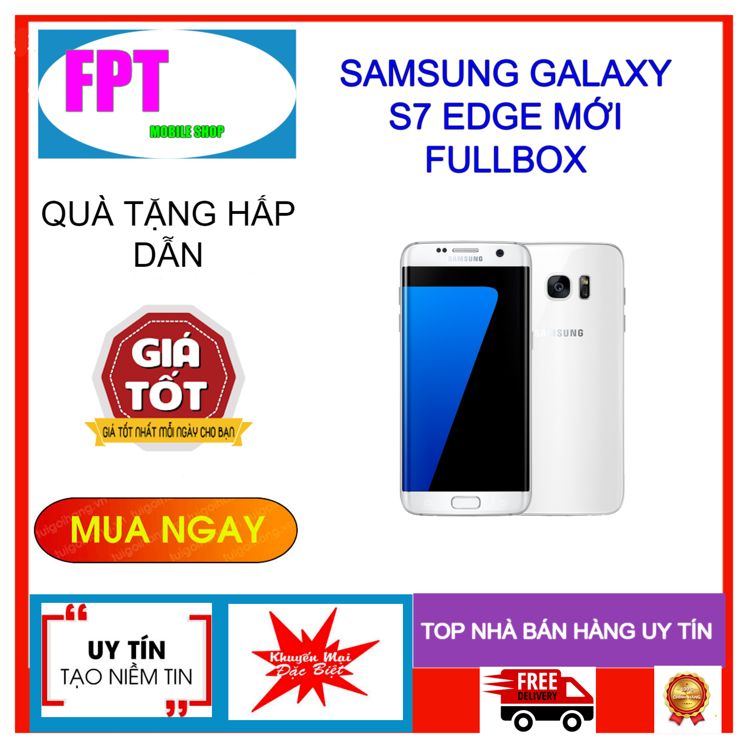 [HCM]Điện thoại SAMSUNG GALAXY S7 EDGE CONG TRÀN VIỀN 2 Sim MỚI - Màn hình: Super AMOLED 5.5" Quad HD (2K) CPU: Exynos 8890 8 nhân( màn ám hoặc lưu ảnh)