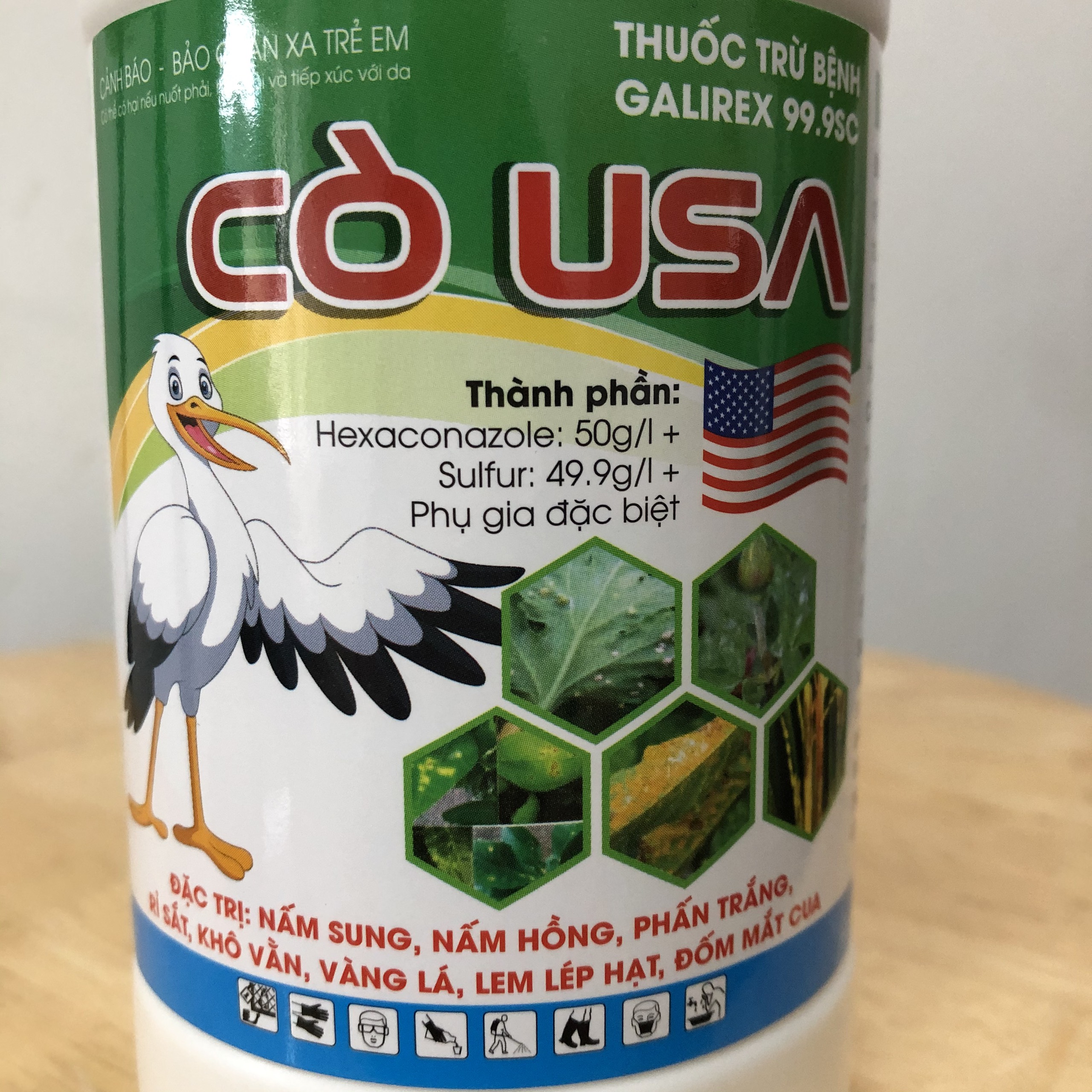 Thuốc trừ nấm bệnh cây trồng Hiệu Cò USA 450ml; Đặc hiệu trừ bệnh nấm sung, nấm hồng, phấn trắng, rỉ sắt, khô vằn, vàng lá, lem lép hạt, đốm mắt của; #thuoc-tru-nam-benh-cay-trong
