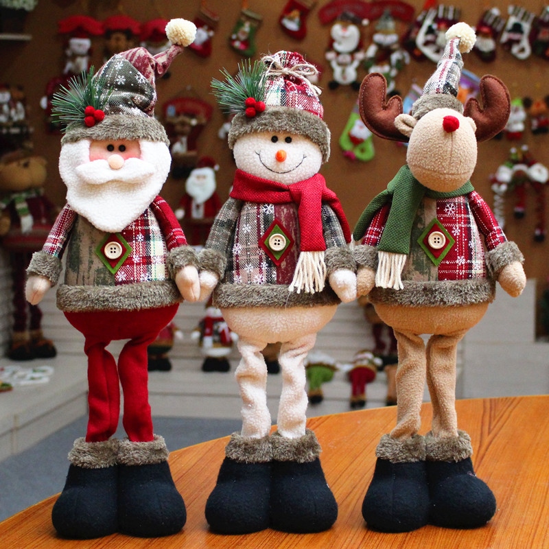 【CW】 Christmas Decorations Dolls Santa Claus Snowman Elk Window Supplies New Year 39;s Holiday Gifts