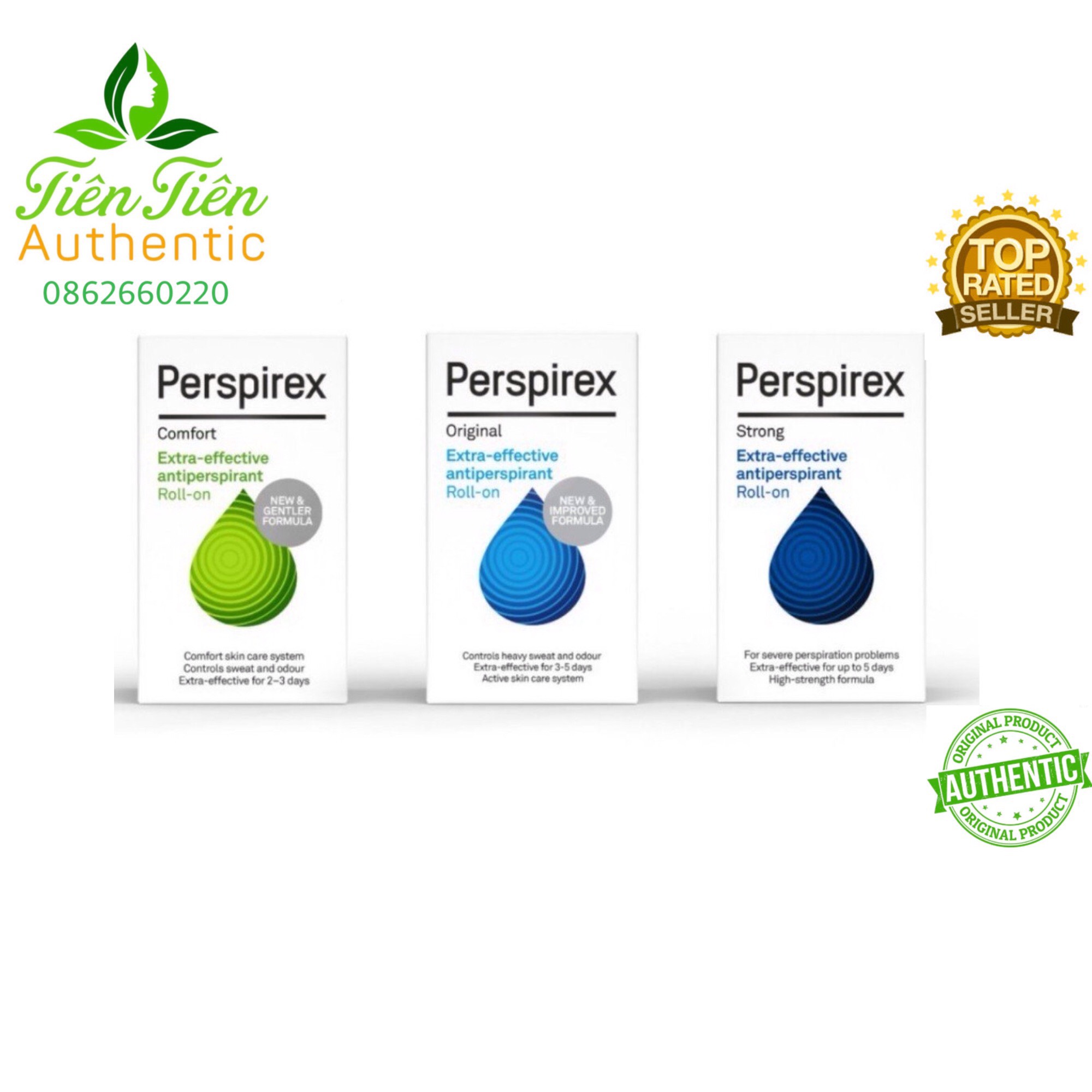Lăn Khử Mùi Hiệu Quả Đến 7 Ngày Perspirex 20ml Dòng Strong (Xanh dương đậm)