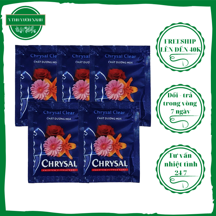 Chrysal cắm hoa giữ hoa tươi, lá xanh mướt Hà Lan COMBO 5 gói