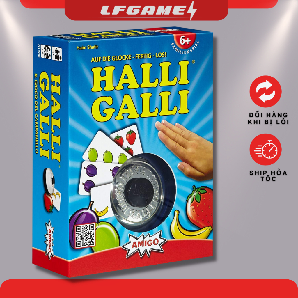 [Gồm chuông] Bộ Trò Chơi Board Game Halli Galli Nhanh Tay Lẹ Mắt Tiếng Anh Vui Nhộn