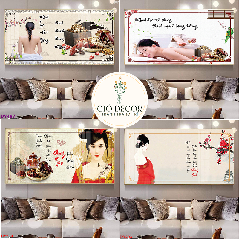 Tranh Spa - Tranh Đông Y - Dưỡng Sinh - Tranh decal dán tường