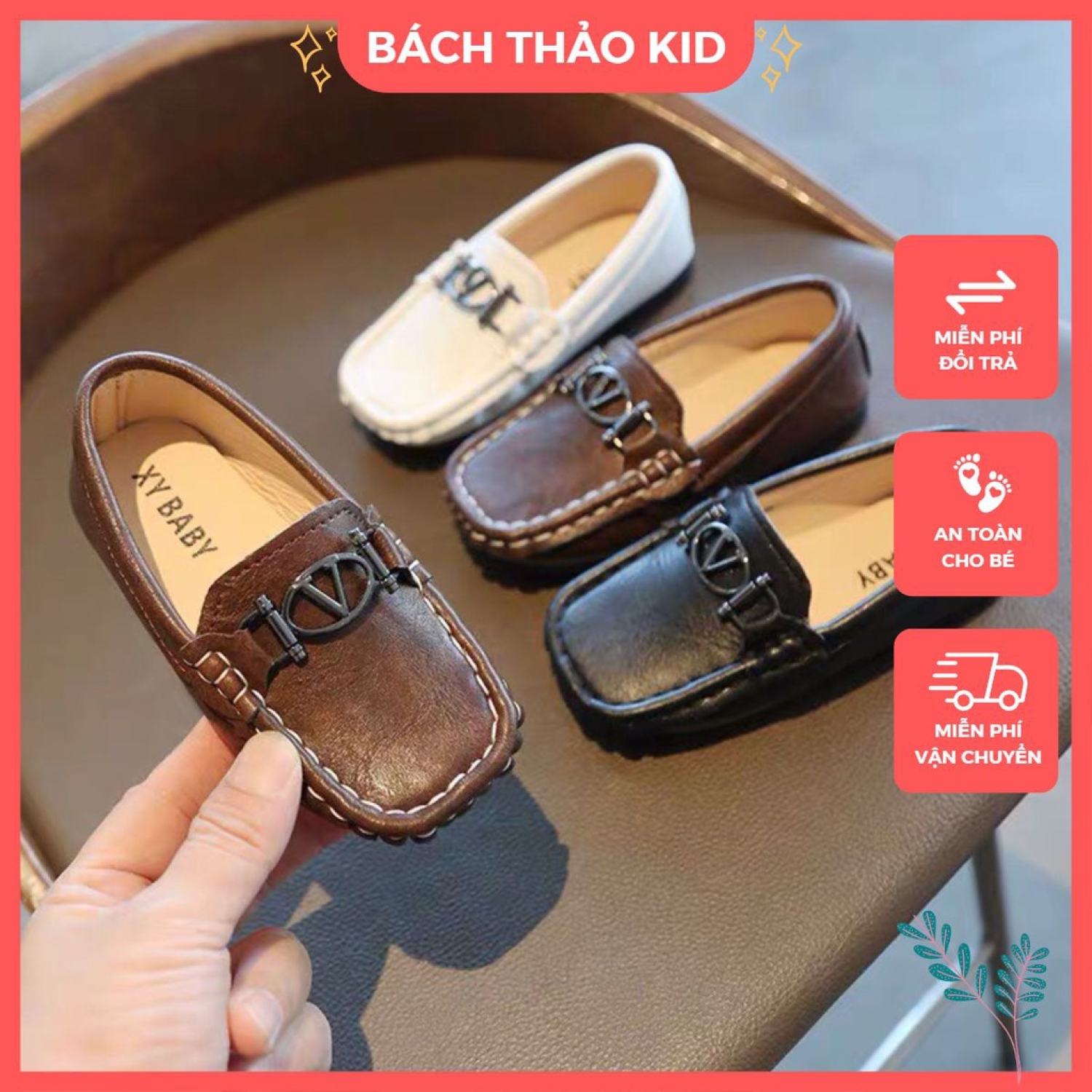 Giày lười giày moka cho bé trai da mềm đế êm kiểu dáng công tử lịch lãm cho bé hàng Quảng Châu cao cấp99