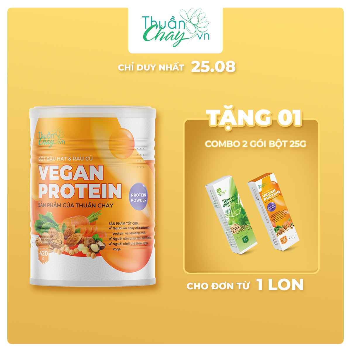 VEGAN PROTEIN 420g - Bột ngũ cốc đậu hạt rau củ không đậu nành