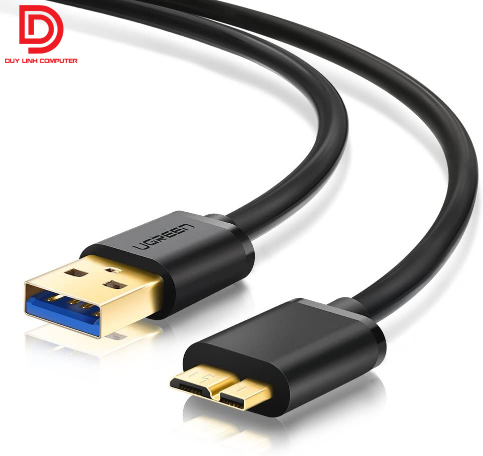 Cáp usb 3.0 to micro b 1.5m ugreen 10842 cho hdd 2,5 inch mạ vàng