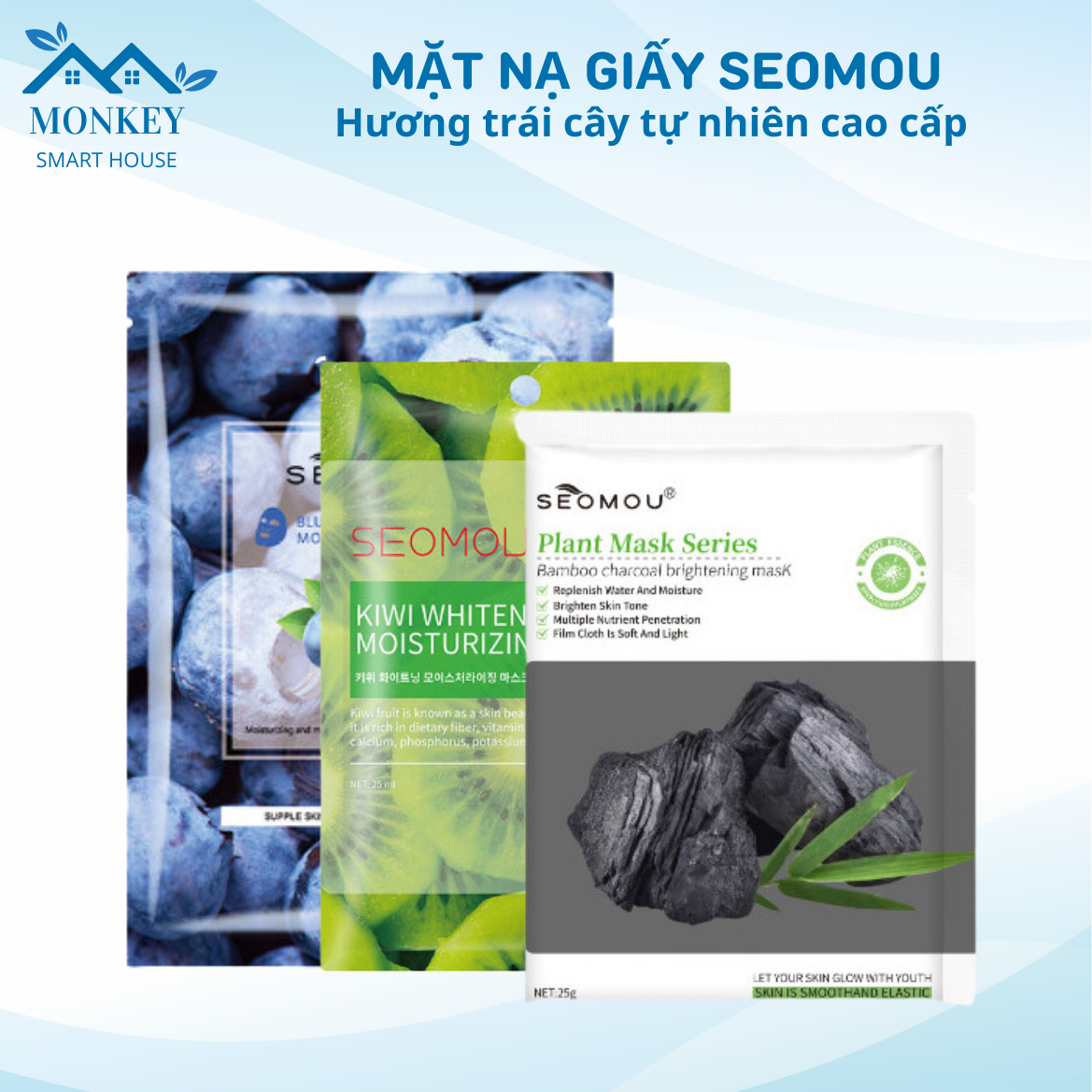 Mặt nạ giấy SeoMou Hương Trái Cây tự nhiên cao cấp