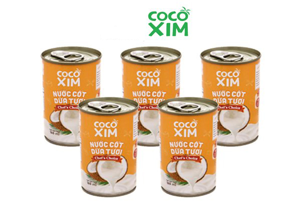 [TIỆN LỢI CHO MẸ] Combo 5 Lon Nước cốt dừa tươi từ trái dừa nguyên chất 100%- Chef's Choice - Thương hiệu COCOXIM 160ml