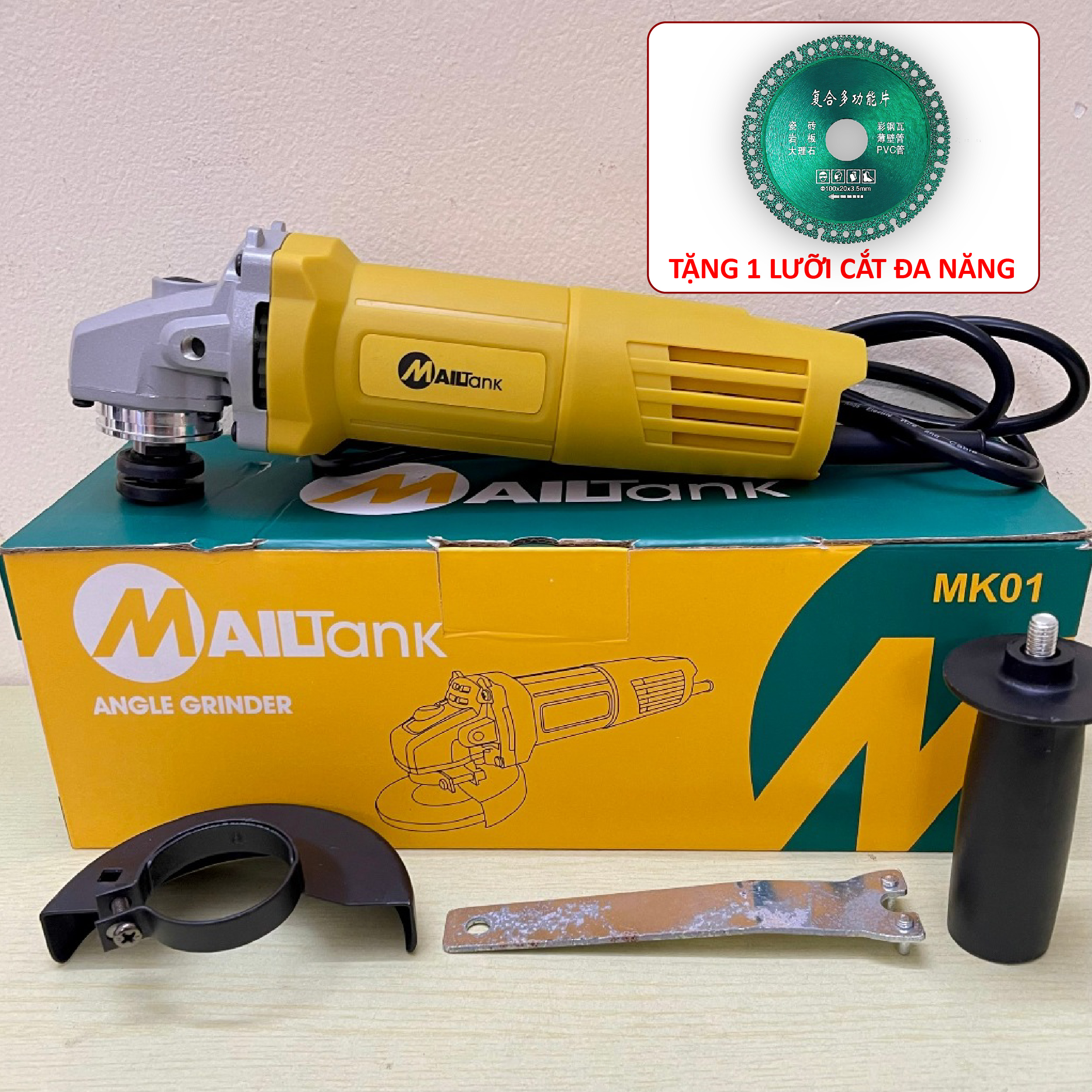 [TẶNG 1 LƯỠI CẮT ĐA NĂNG] Máy Mài Cầm Tay Cao Cấp MailTank MK01, Công Tắc Đuôi, Lõi Đồng, Máy Mài Góc Máy Mài Đá Bảo Hành 6 Tháng