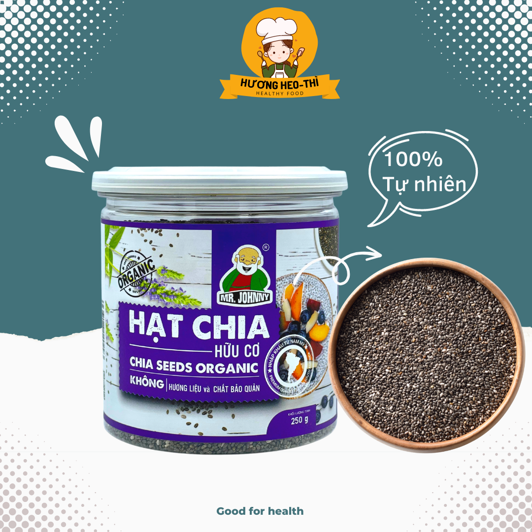 [HCM]Hạt Chia Hạt Hữu Cơ Mr Johnny Hộp 250g - Ăn kiêng hỗ trợ giảm cân eatclean healthy nấu ăn