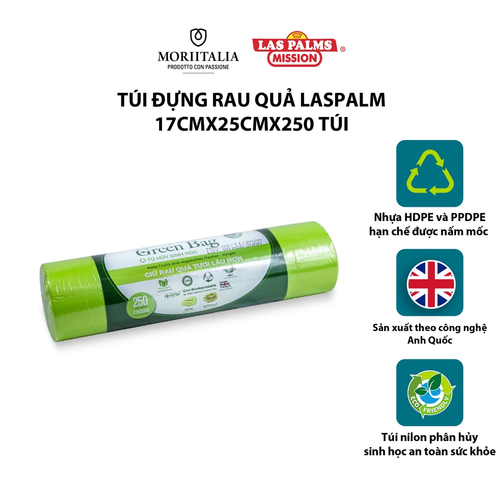 Túi đựng rau quả Laspalm tự hủy an toàn tiện lợi Moriitalia TDTP00001519