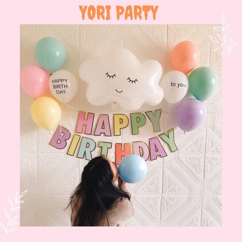 Bong bóng hình đám mây dễ thương trang trí sinh nhật - yori party