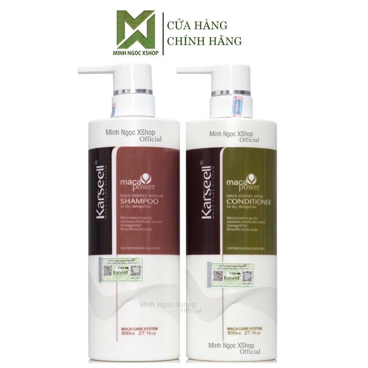 Dầu gội xả phục hồi siêu mượt Karseell Maca Care System 800ML chính hãng
