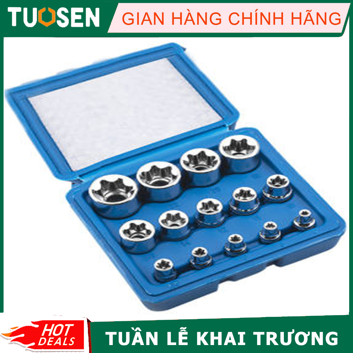 Bộ 14 chiếc ổ cắm điện cho đầu cái hình sao torx 1/4 bộ dụng cụ cầm tay e4 e5 e6 e7 e8 e10 - tuosen