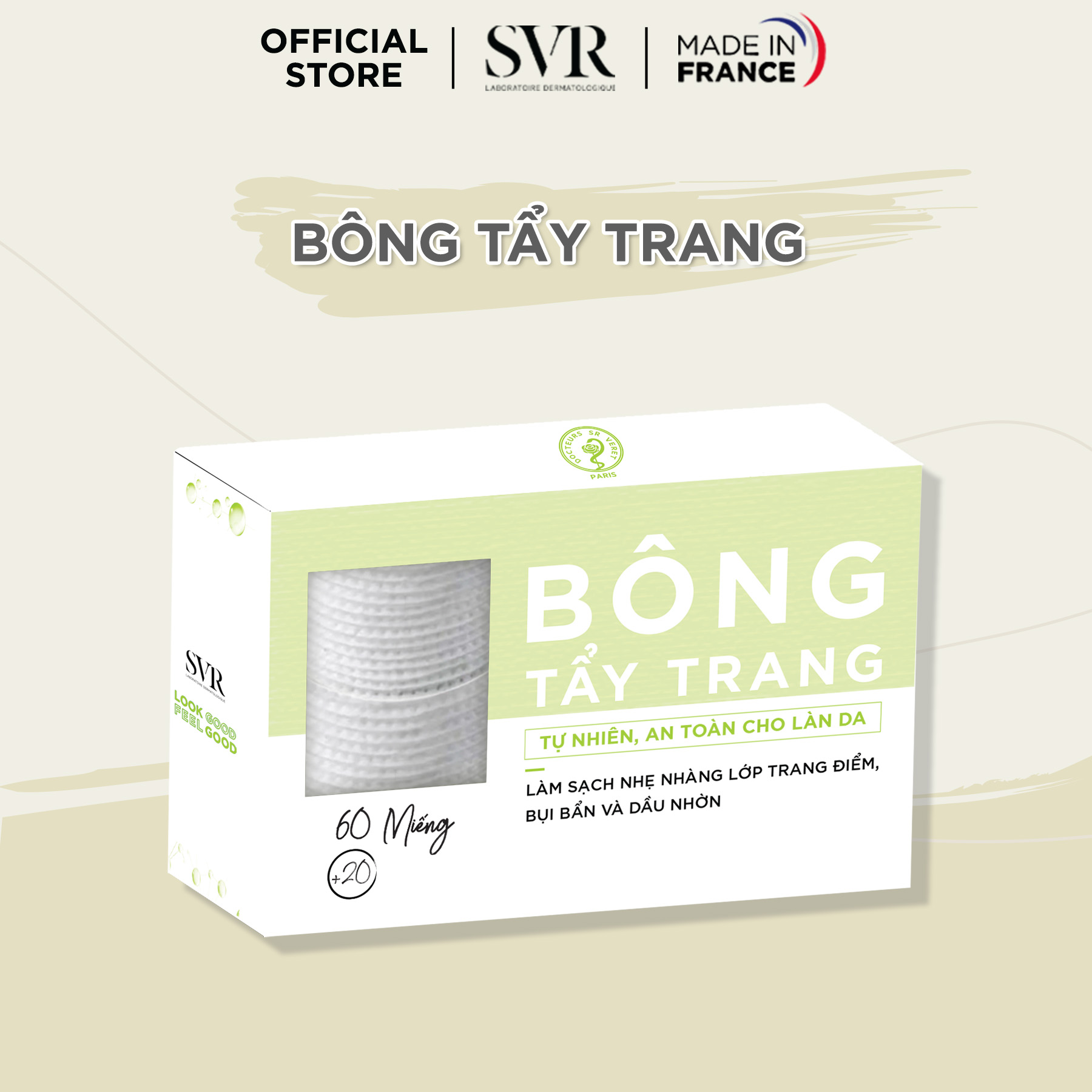 Bông tẩy trang cao cấp SVR 60 miếng