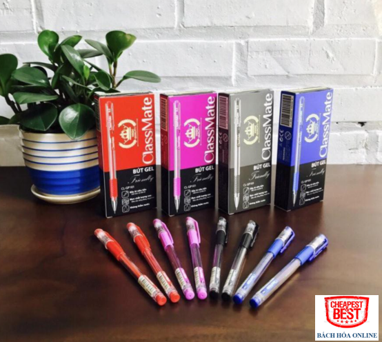 Bút gel classmate gp101 xanh, đen, đỏ, tím